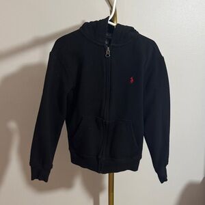 Polo Black Kids Hoodie with Red Logo